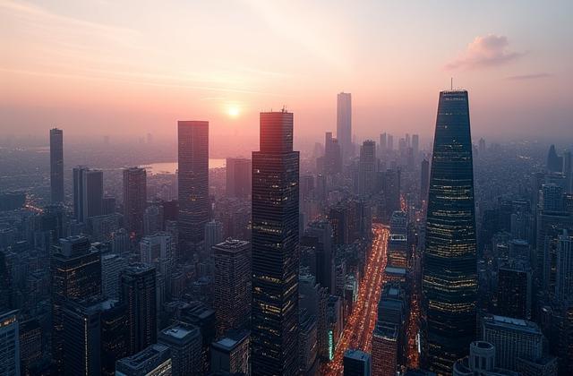 東京のビジネス街とビル群